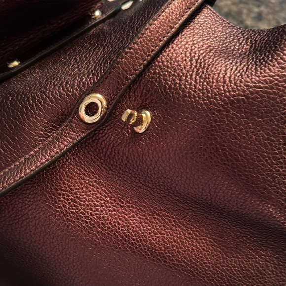 Coach pebbled leather Metallic Bronze tote Bag NWT - Picture 12 of 16